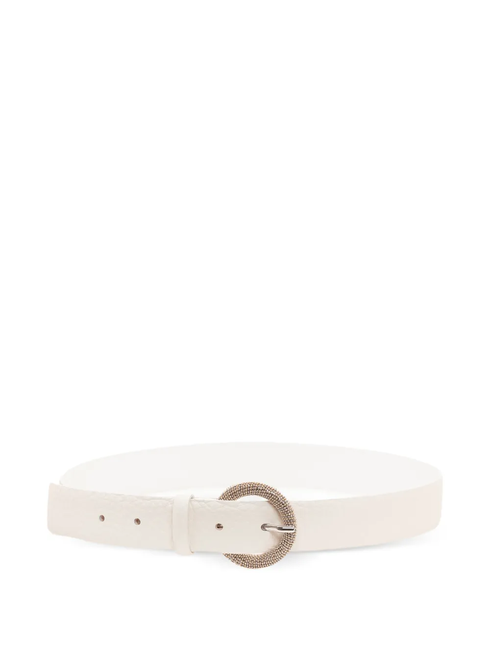 Orciani pebbled-texture round-buckle belt - Weiß