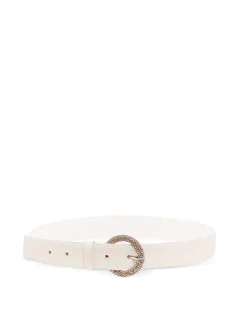Orciani pebbled-texture round-buckle belt