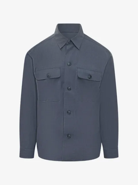 BOSS relaxed-fit overshirt in washable air wool