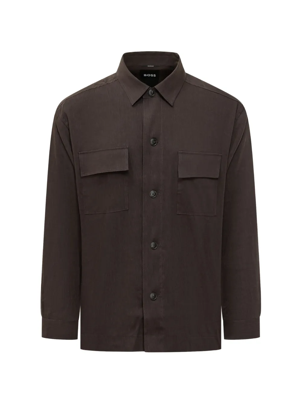 BOSS patch pocket shirt - Marrone