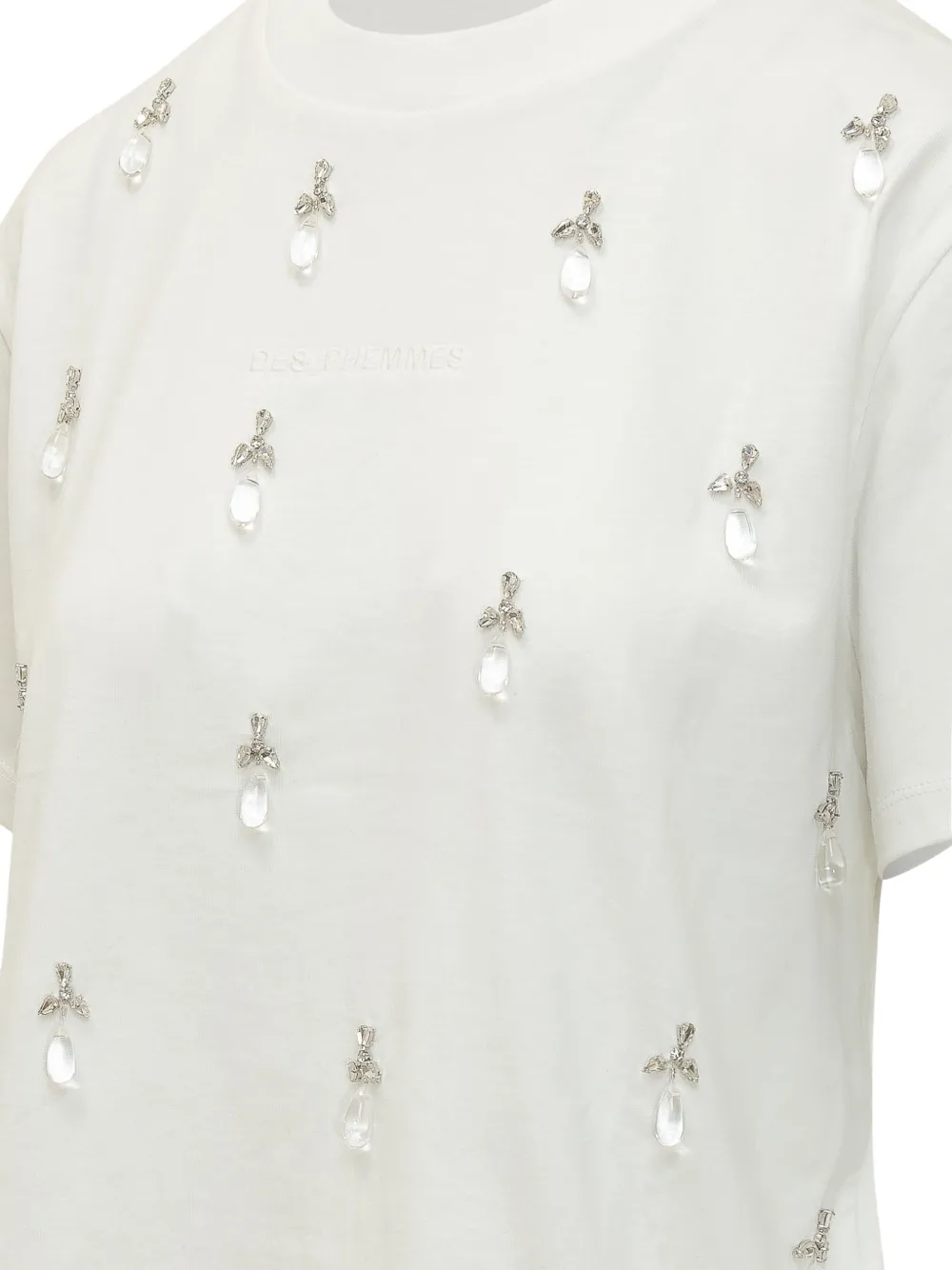  Des Phemmes Embellished Classic T-shirt - White 