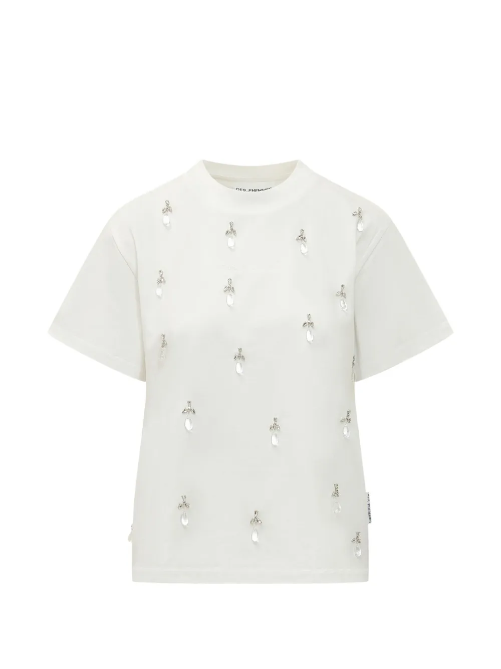 DES PHEMMES embellished classic T-shirt - Bianco