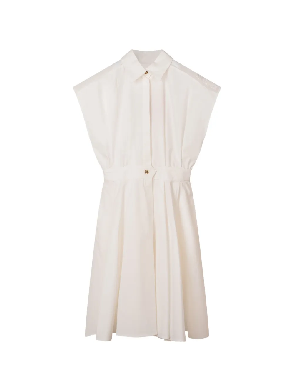 Elisabetta Franchi La Mia Bambina pleated sleeveless dress - White