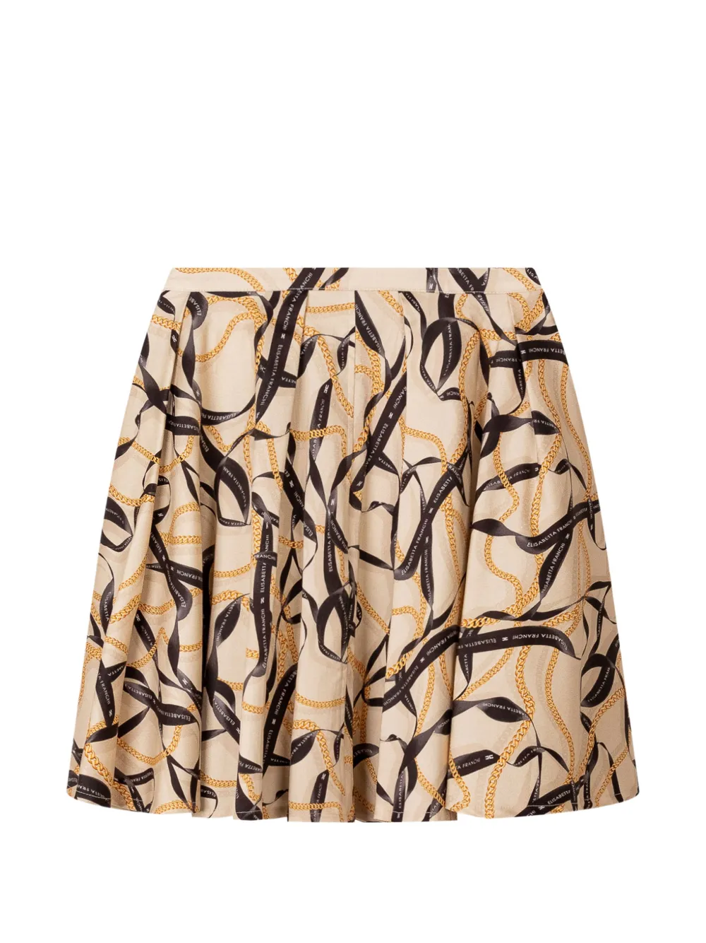 Elisabetta Franchi La Mia Bambina chain-print pleated skirt - Toni neutri