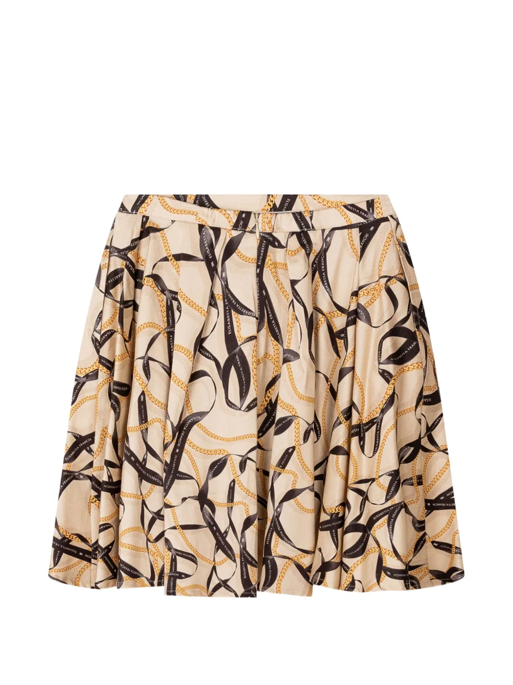 Elisabetta Franchi La Mia Bambina Plooirok met ketting-print Beige