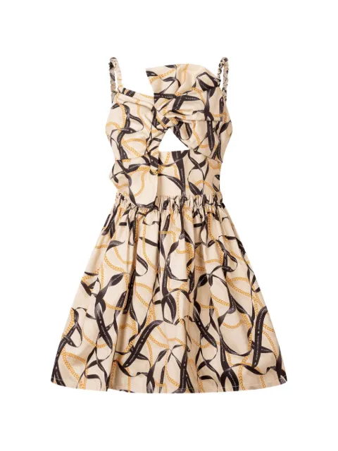 Elisabetta Franchi La Mia Bambina bow-detail chain-print dress
