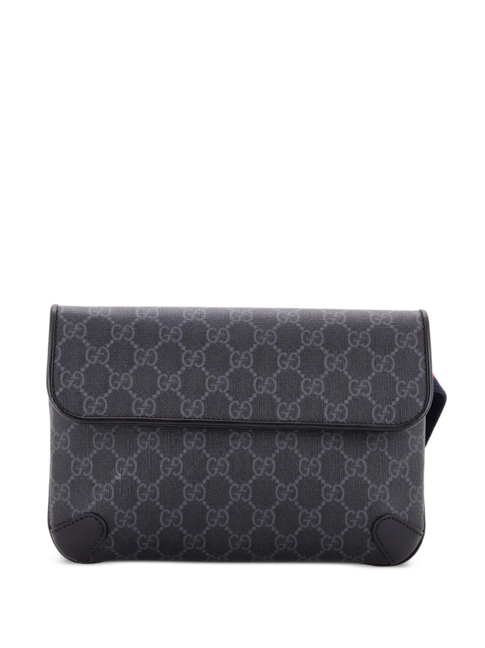Gucci Pre-Owned Web Flap GG Coated Canvas belt bag - Nero