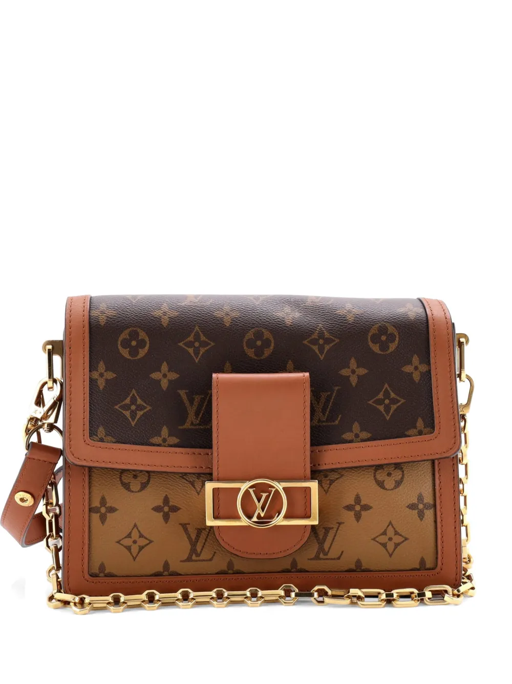 Louis Vuitton Pre-Owned Dauphine Reverse Monogram Canvas MM shoulder bag - Braun