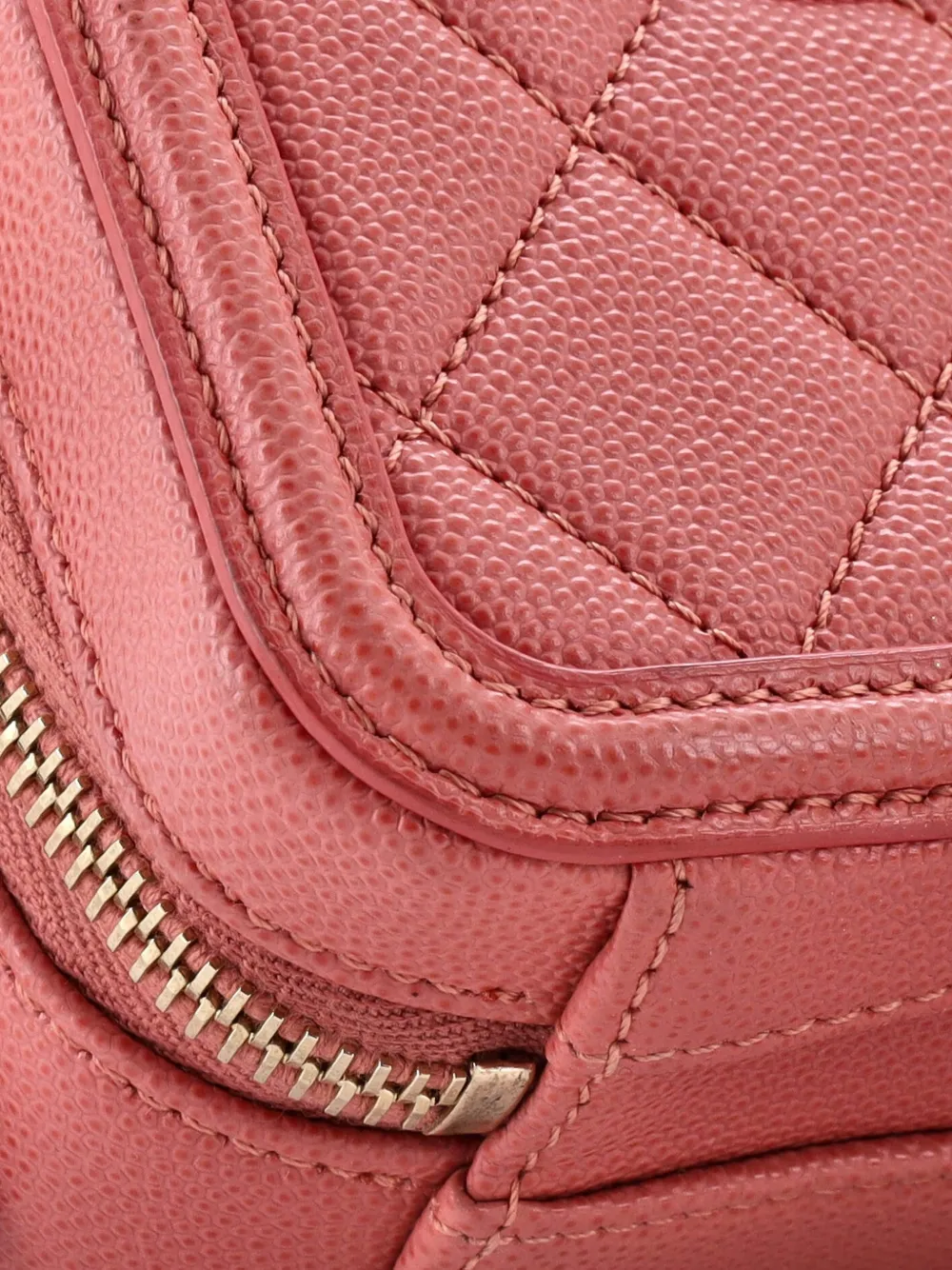 Filigree Vertical Vanity Case Quilted Caviar Crossbody Bag