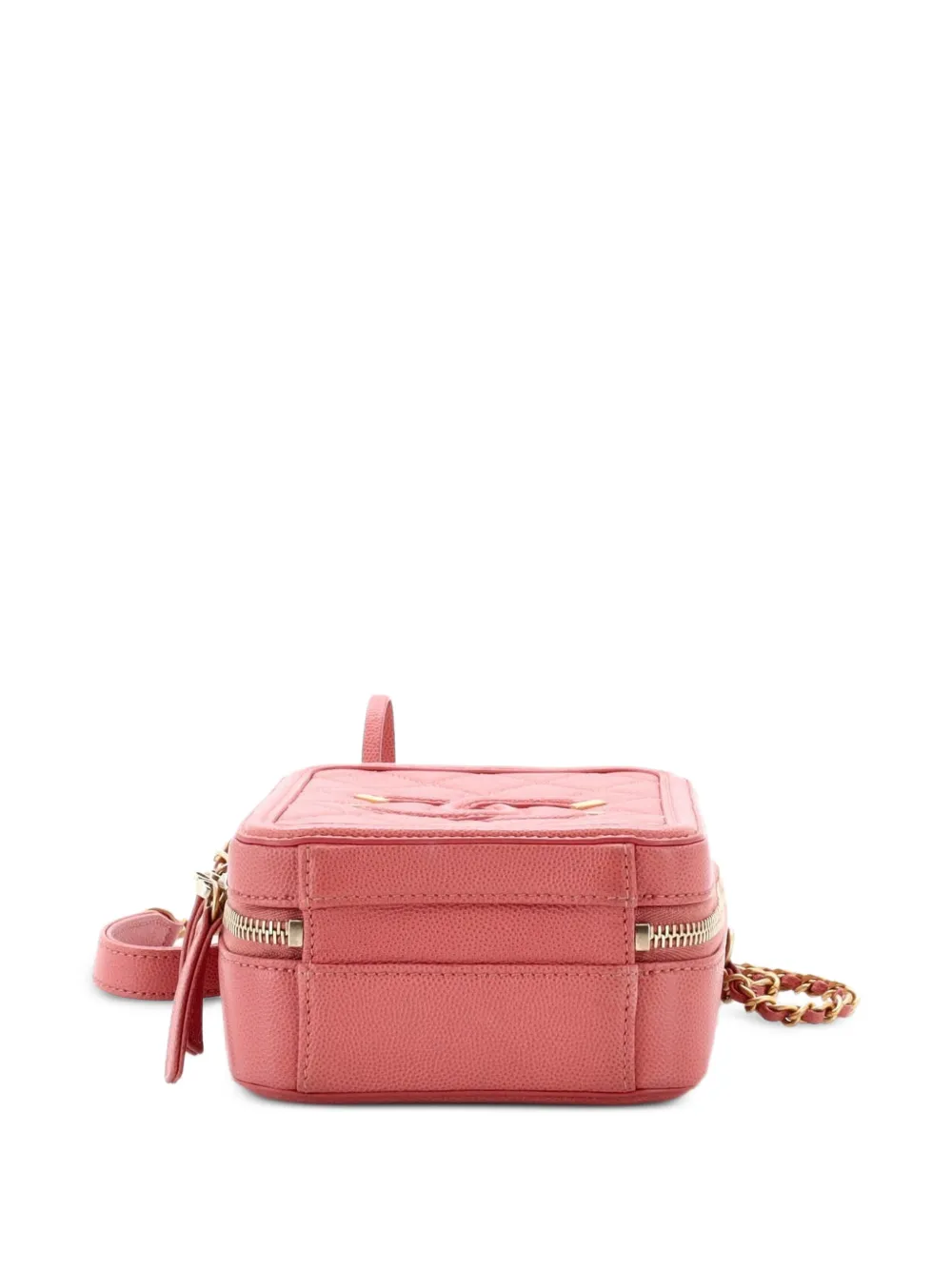Filigree Vertical Vanity Case Quilted Caviar Crossbody Bag