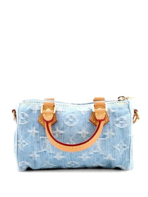 Louis Vuitton Pre-Owned Speedy Bandouliere NM Bag Monogram Denim Sky Nano satchel