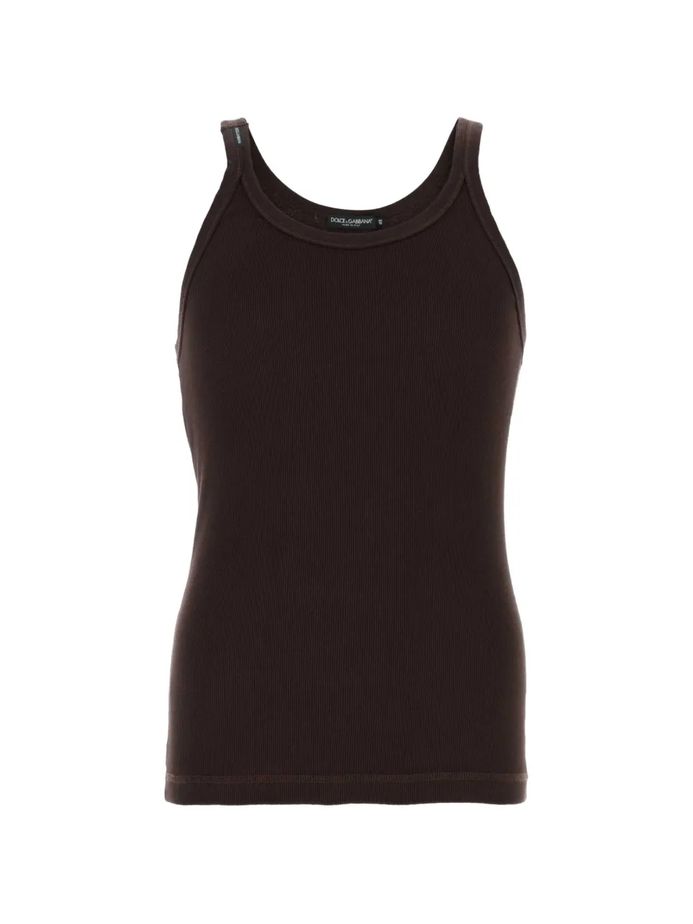 Dolce & Gabbana round neck cotton tank - Marrone