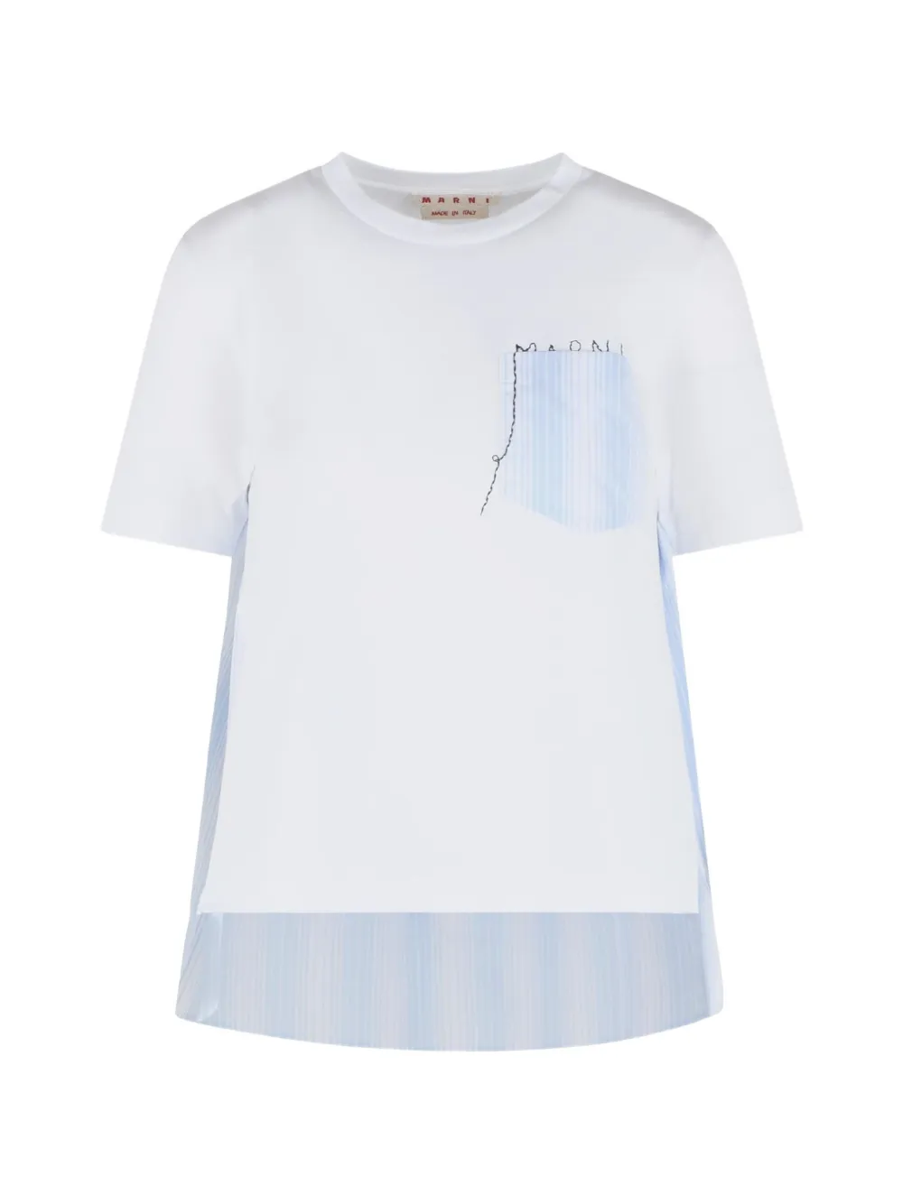 Marni pocket striped T-shirt - Bianco