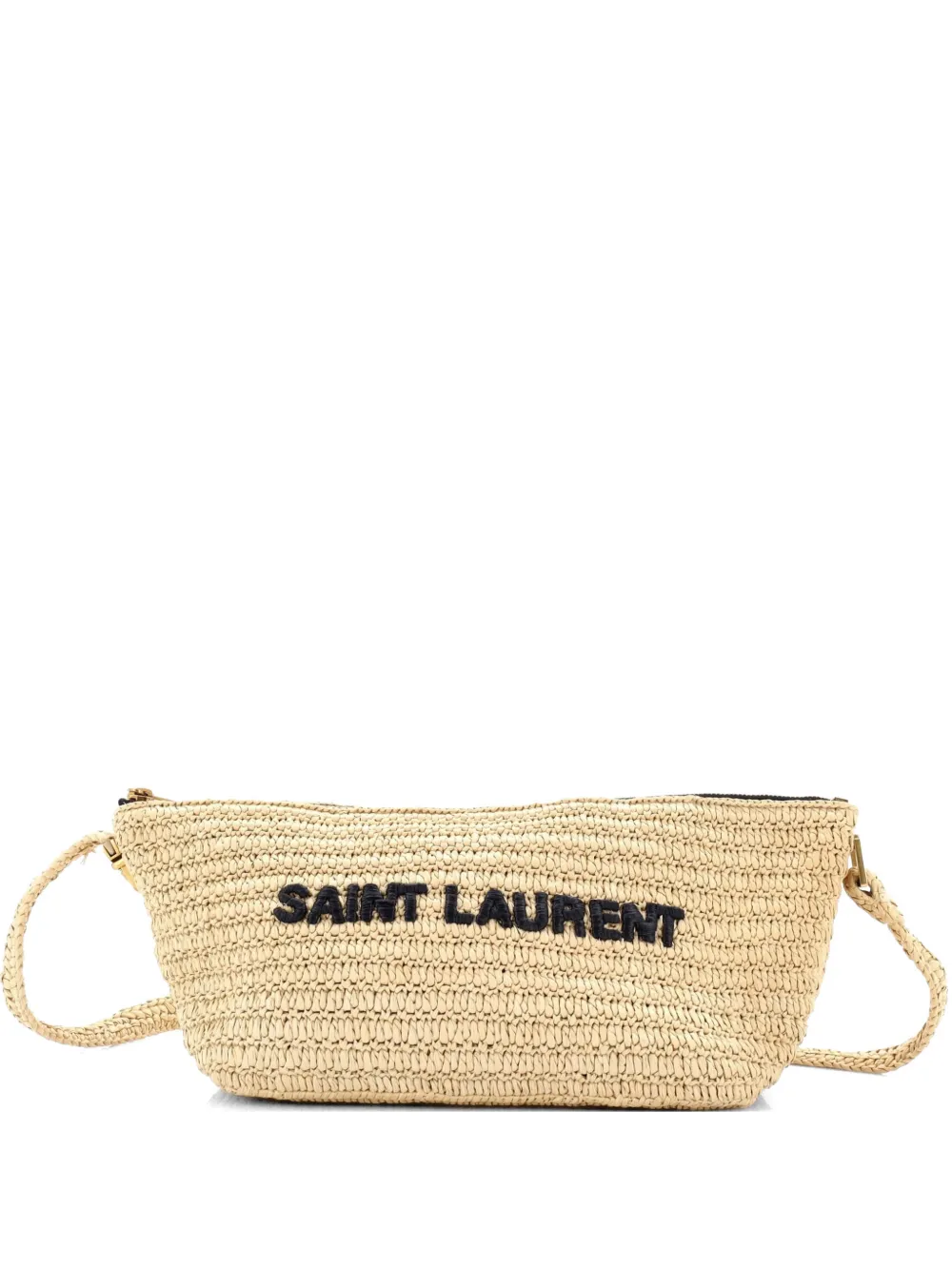 Saint Laurent Pre-Owned Tuc Logo Woven Raffia crossbody bag - Toni neutri