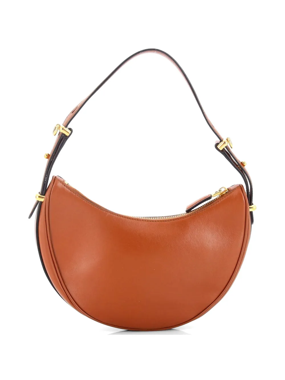  Prada Pre-owned Arque Half Moon Leather Small Hobo Bag - Brown 