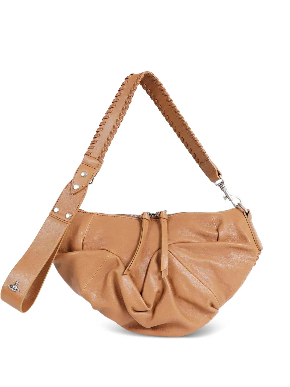 Vivienne Westwood small Agnes ruched shoulder bag - Marrone