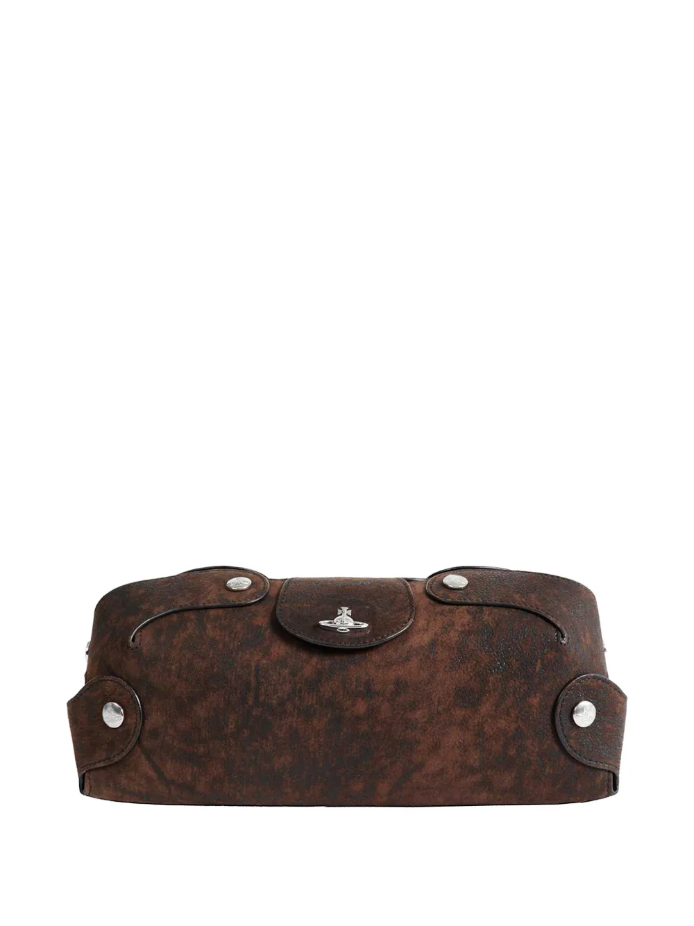 Vivienne Westwood Wilma buttoned clutch bag - Marrone