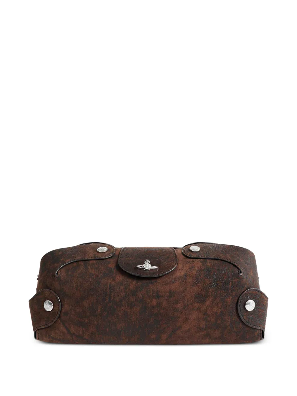 Vivienne Westwood Wilma buttoned clutch bag - Marrone