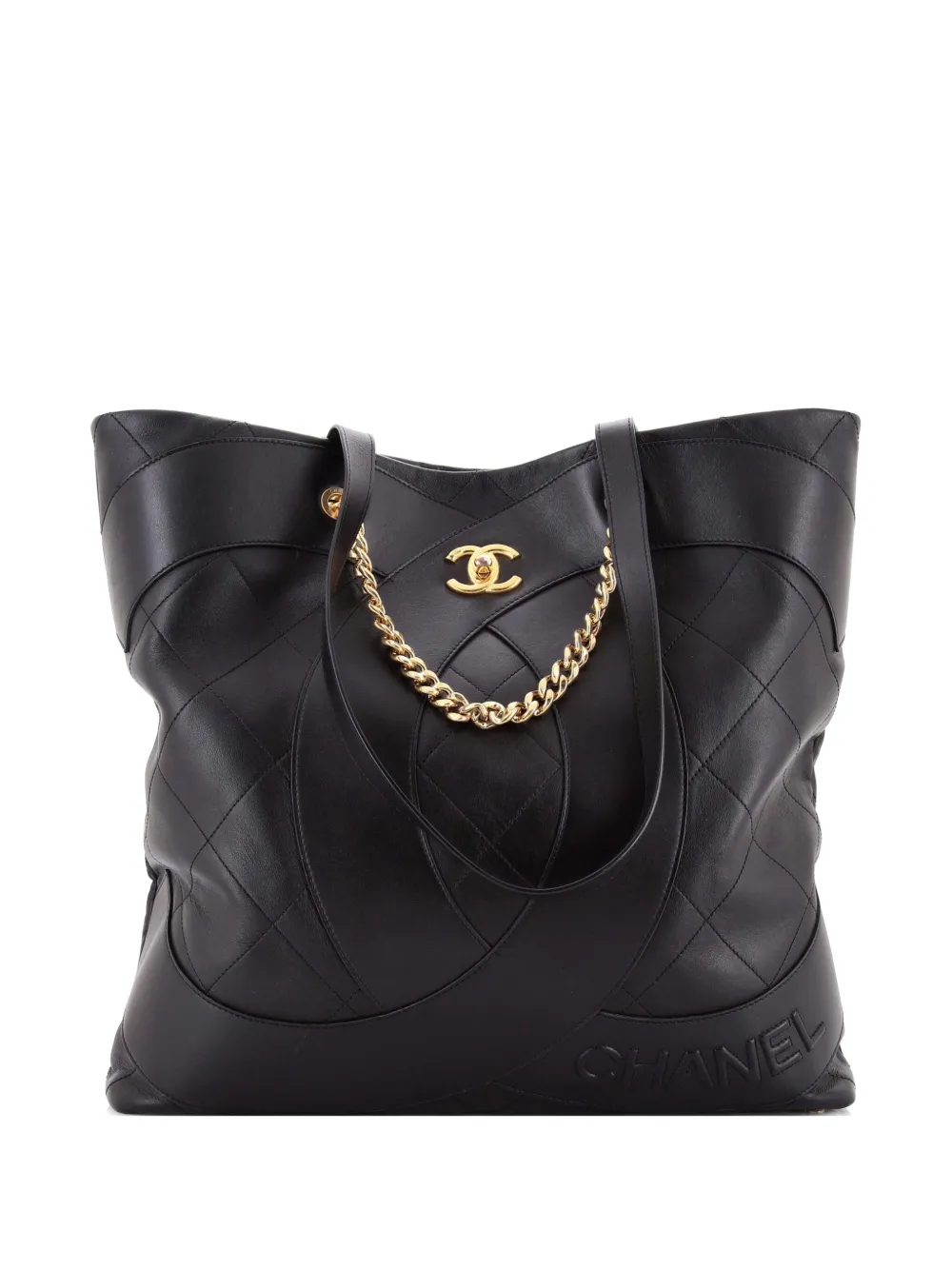 CHANEL Pre-Owned Club Monaco Shopping Quilted Lambskin Large tote bag - Nero