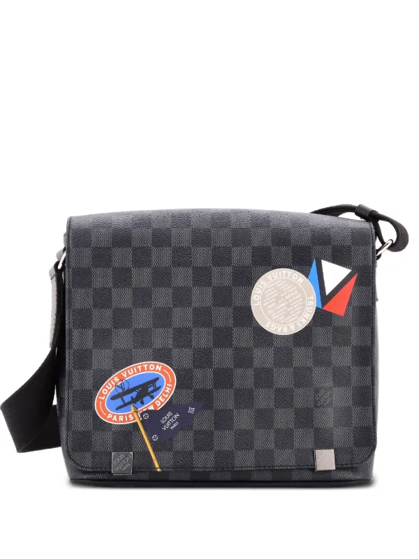 Louis Vuitton Pre-owned District Messenger Bag Limited Edition Damier Graphite LV League PM Crossbody Bag in Black