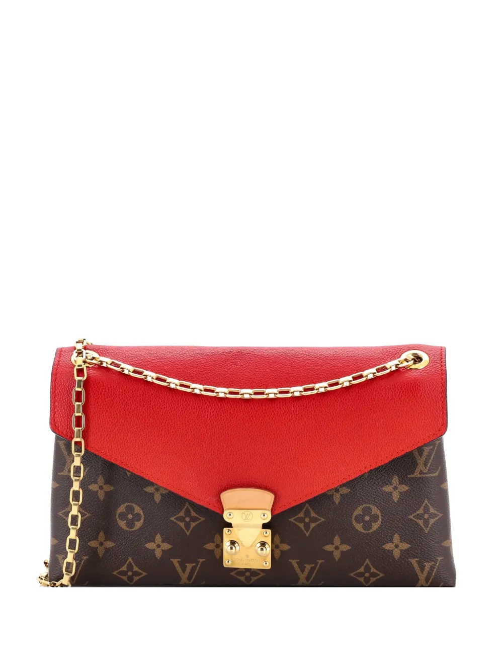 Louis Vuitton Pre-Owned Pallas Chain Monogram Canvas and Calfskin shoulder bag - Marrone