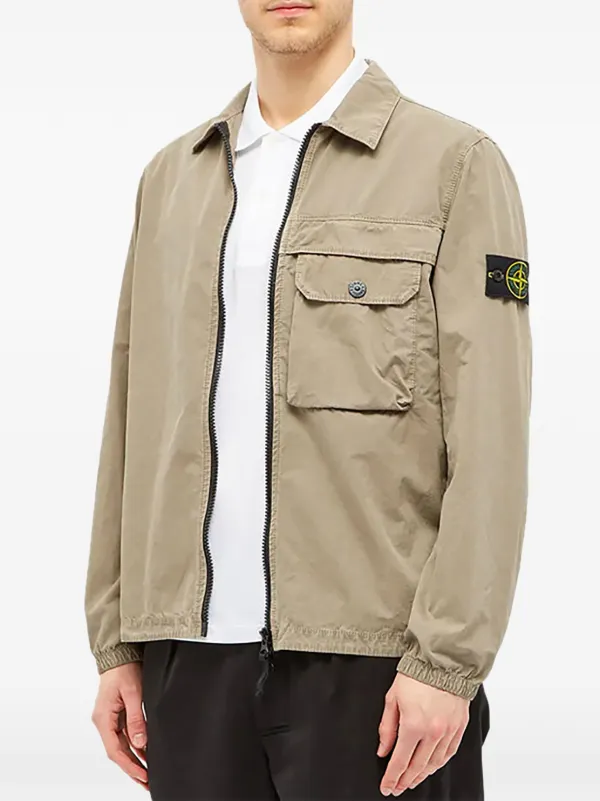 Stone Island chest-pocket Zipped Jacket | Neutrals | FARFETCH