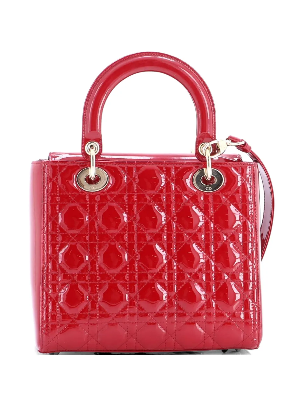 Lady Dior Nm Bag Cannage Quilt Patent Medium Satchel