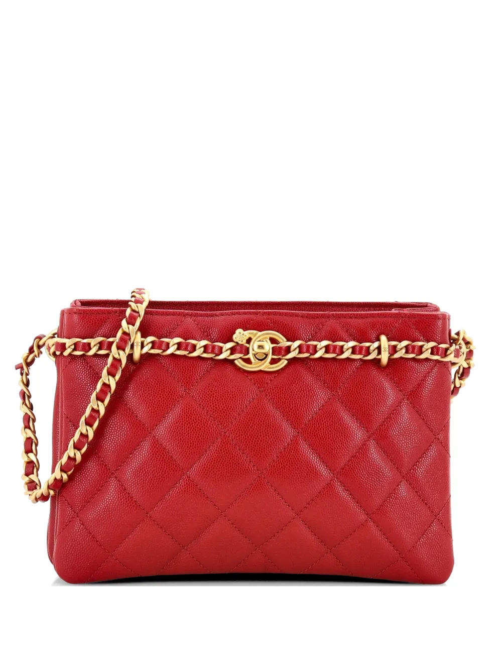 CHANEL Pre-Owned CC Camellia Shopping Chain Tote Quilted Caviar Small shoulder bag - Rot