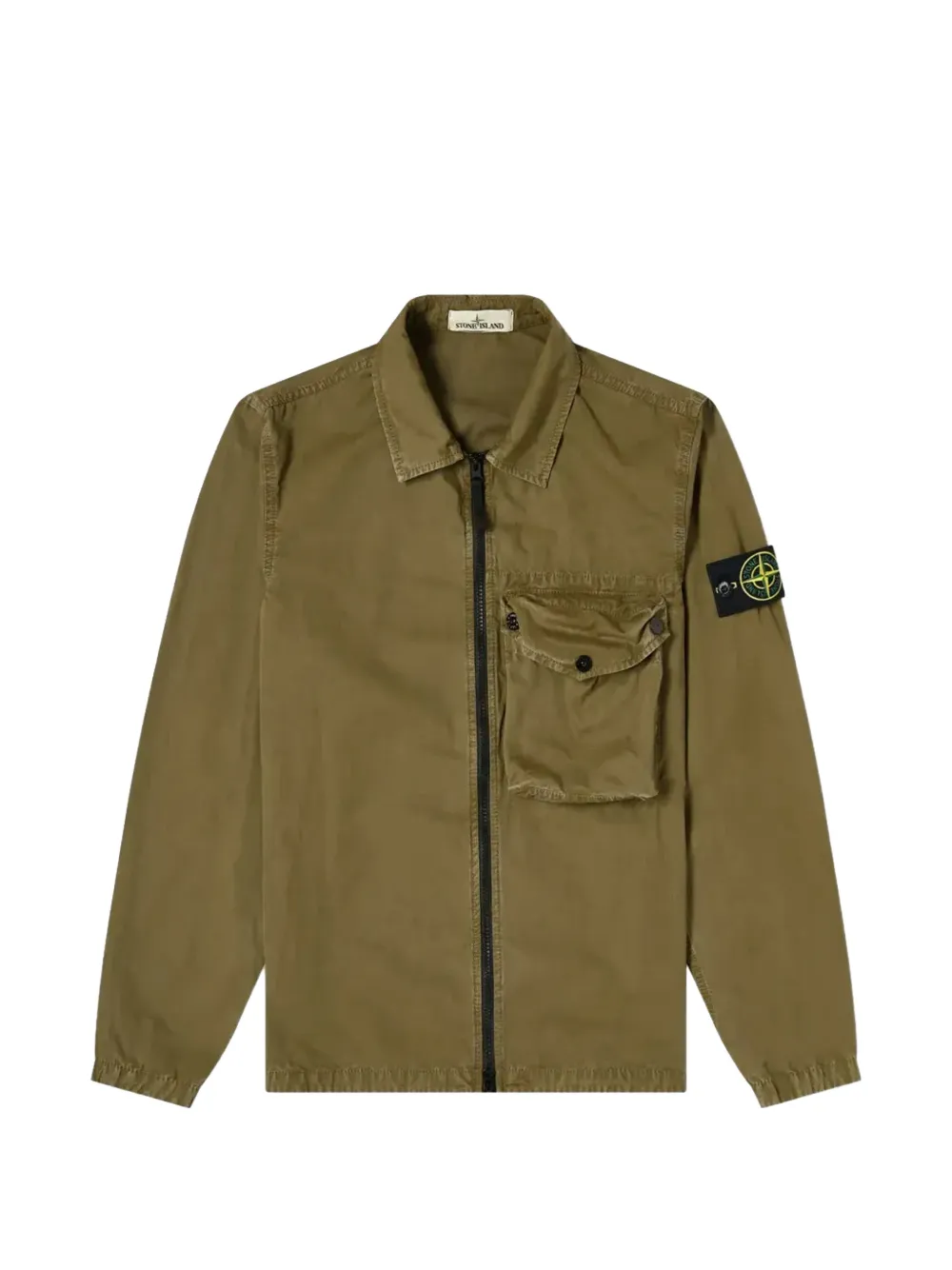 Stone Island Giacca-camicia con zip - Verde