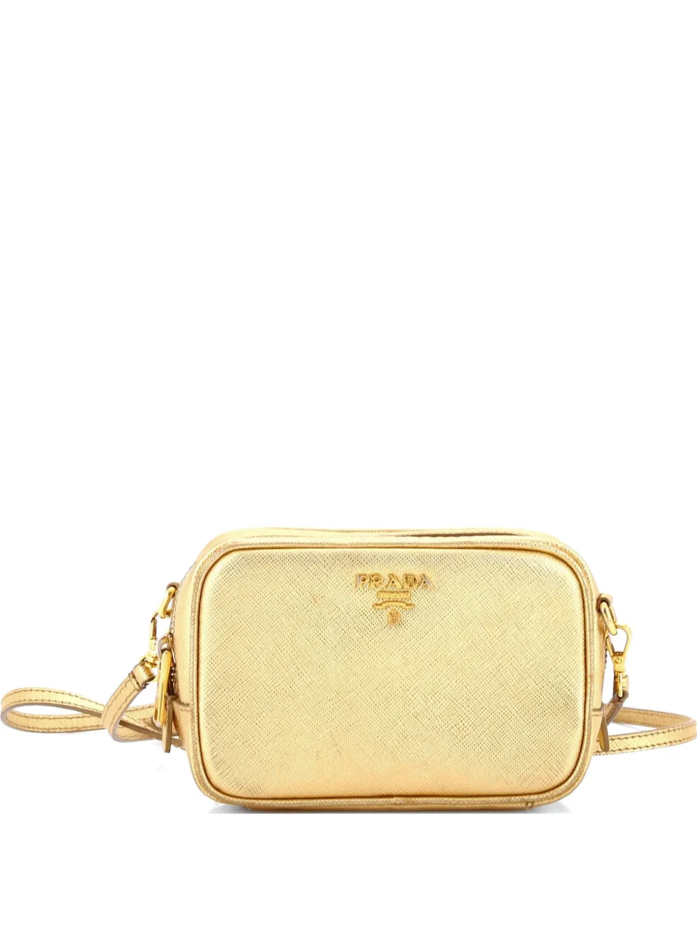 Prada Pre-Owned Zip Saffiano Leather Mini crossbody bag - Oro