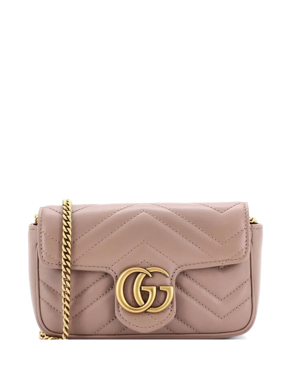 Gucci Pre-Owned GG Marmont Flap Bag Matelasse Leather Super Mini crossbody bag - Nude