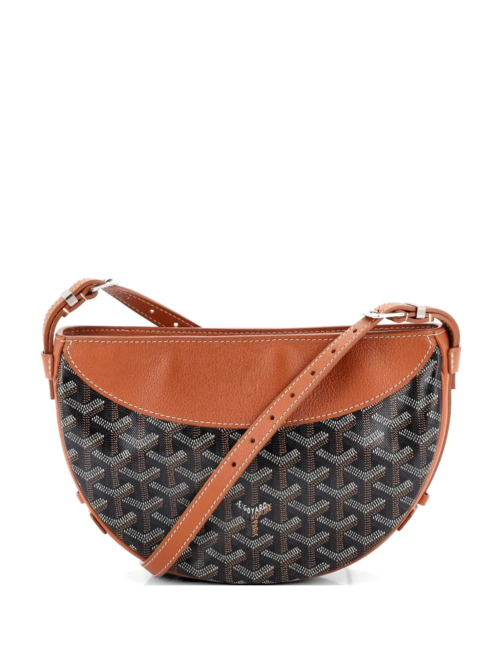 Goyard Pre-Owned Hirondelle Coated Canvas and Leather shoulder bag - Marrone