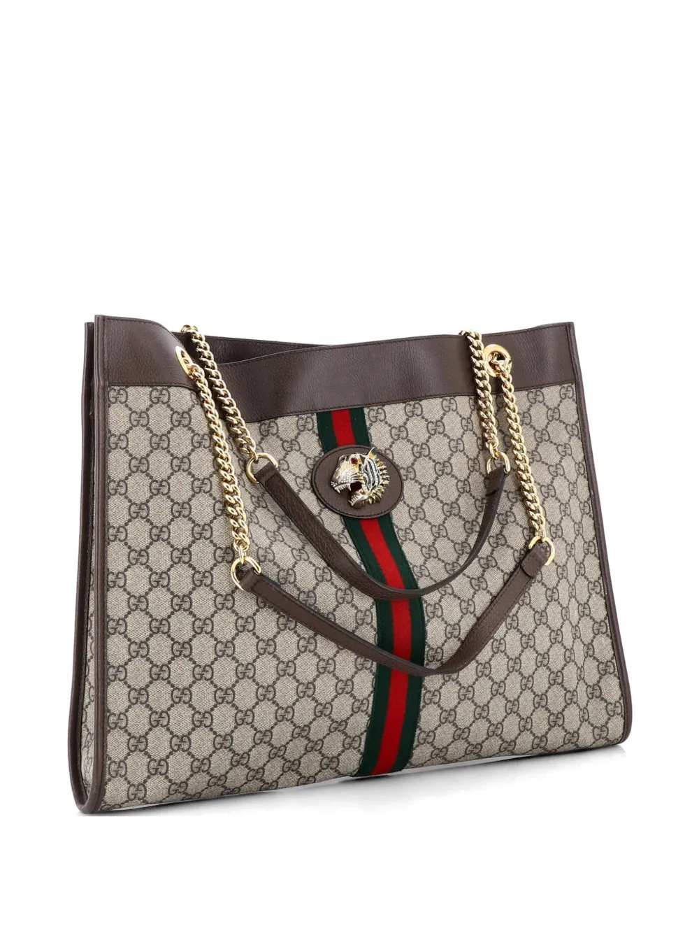 Rajah Chain Gg Coated Canvas Large Tote Bag
