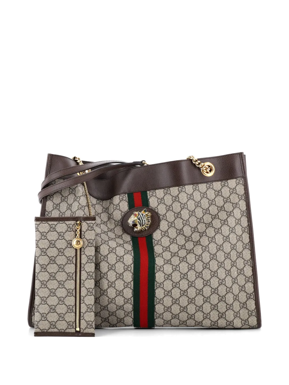 Rajah Chain Gg Coated Canvas Large Tote Bag