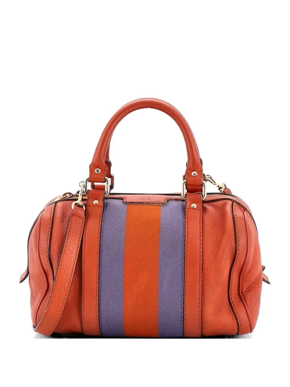 Gucci Pre-Owned Vintage Web Boston Bag Leather Small shoulder bag - Marrone