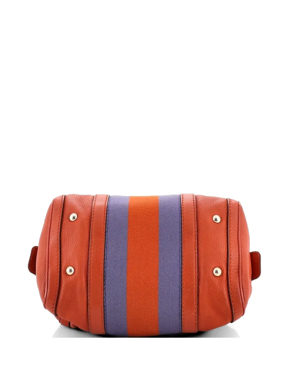 Vintage Web Boston Bag Leather Small Shoulder Bag
