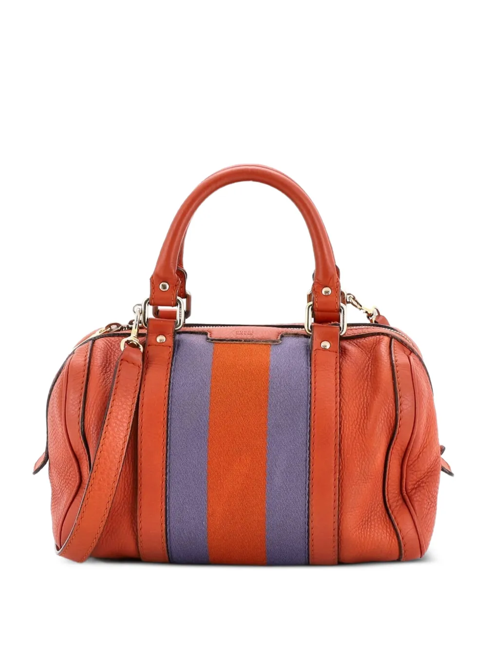 Gucci Pre-Owned Vintage Web Boston Bag Leather Small shoulder bag - Marrone