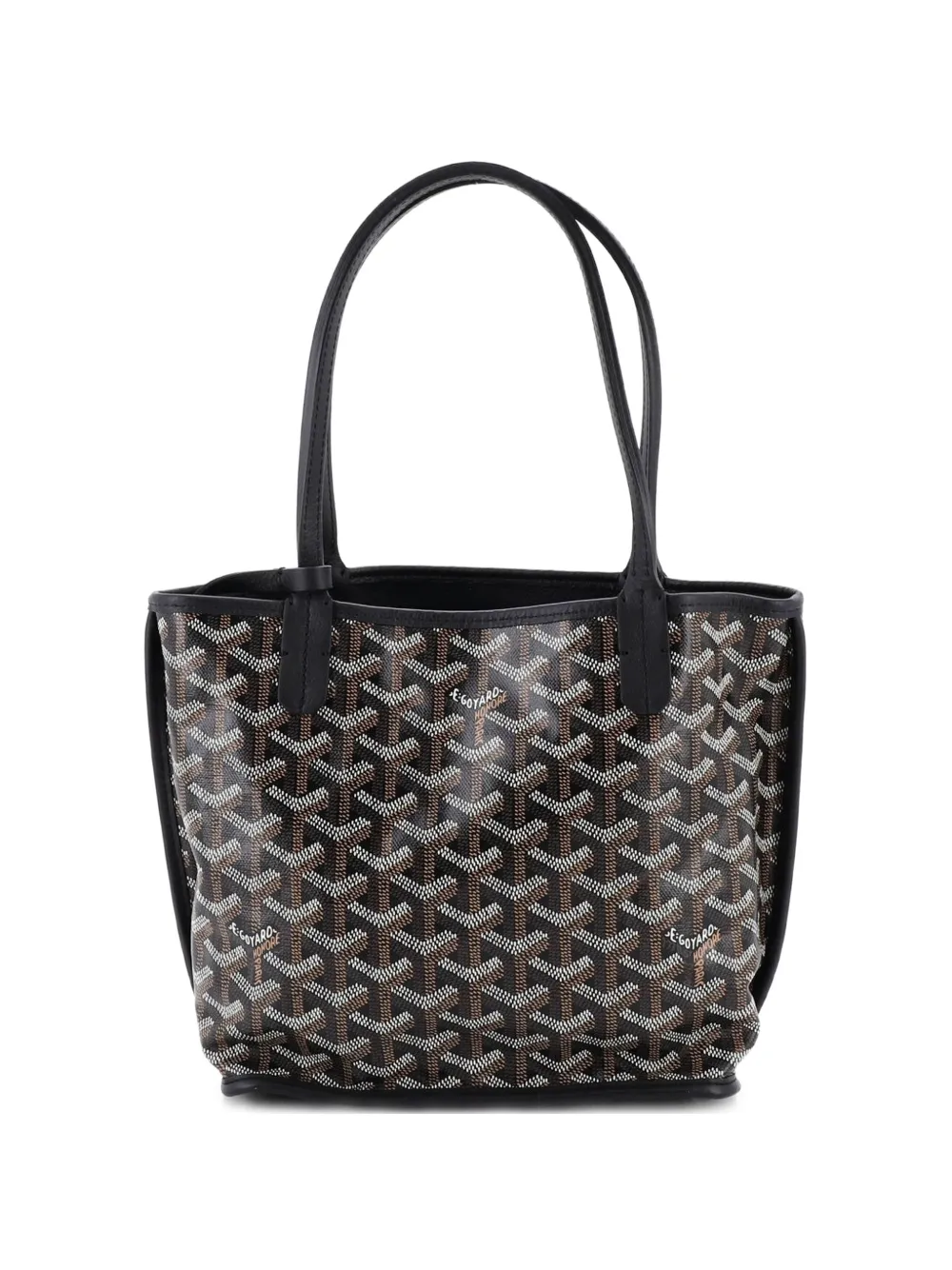 Goyard Pre-Owned Anjou Reversible Tote Coated Canvas Mini satchel - Nero