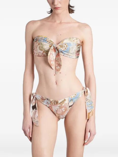 ZIMMERMANN patchwork-print bikini top
