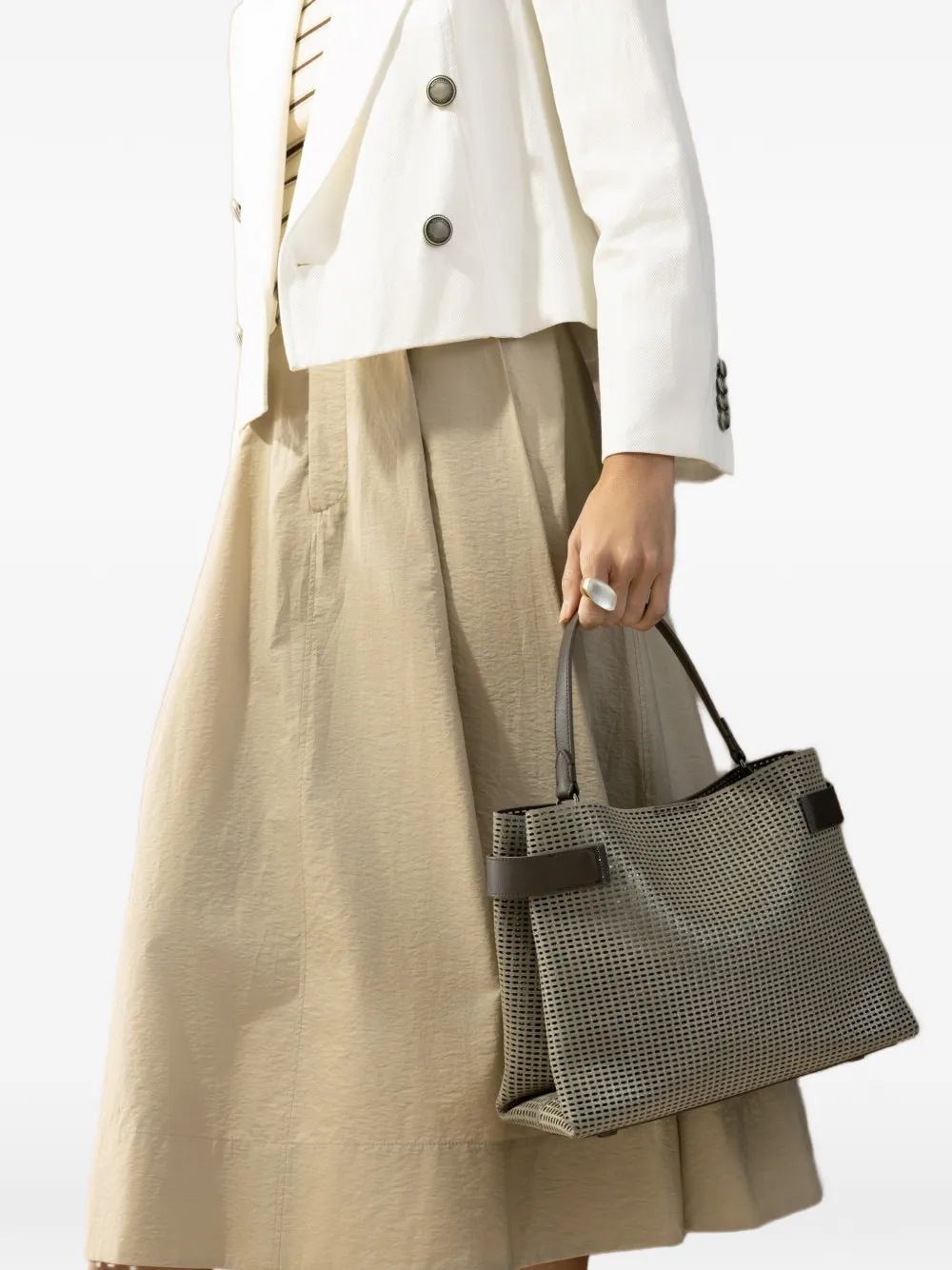 Brunello Cucinelli Essence tas met handvat en glitters Groen