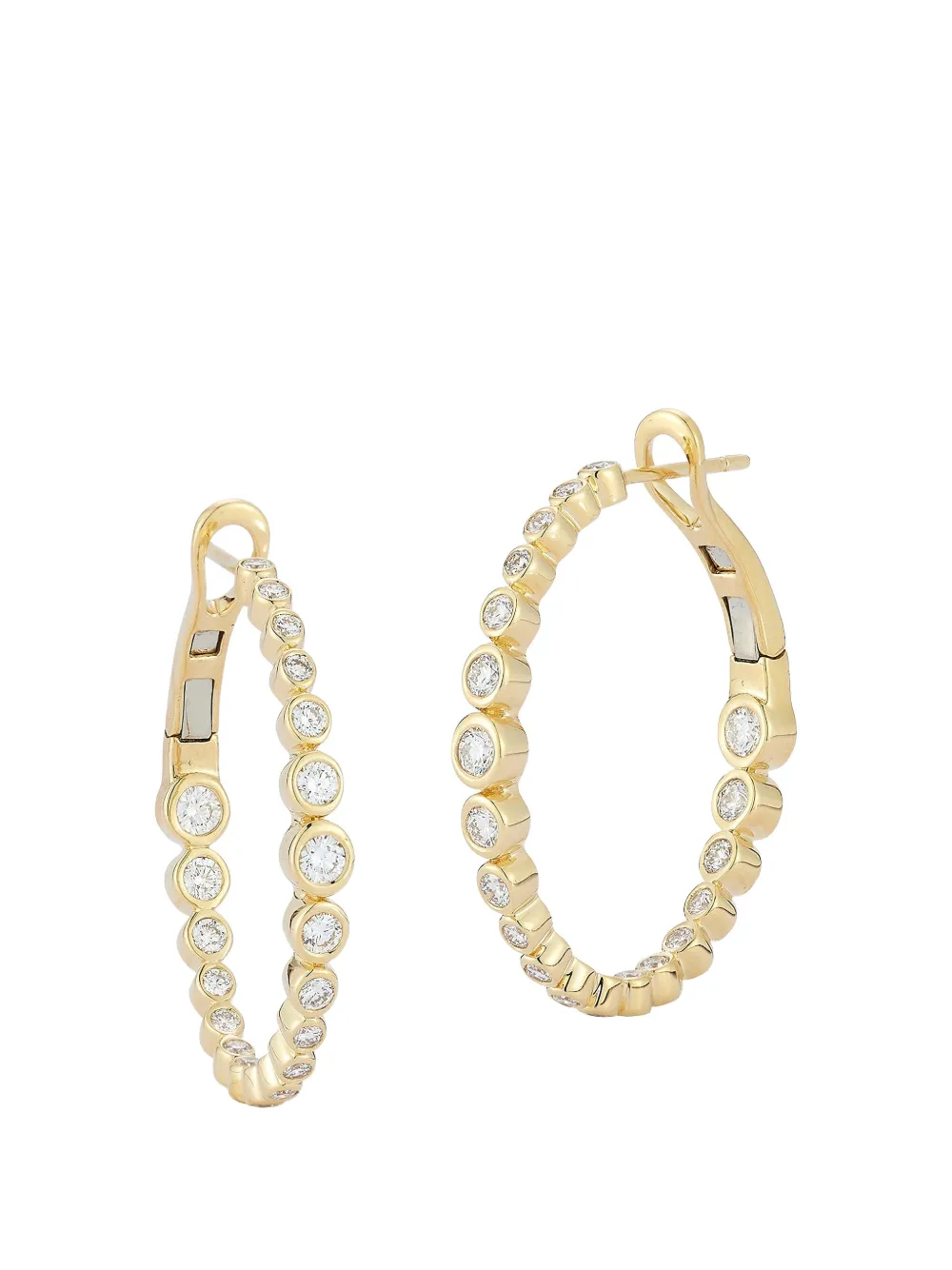 Walters Faith small oval hoop diamond earrings - Oro