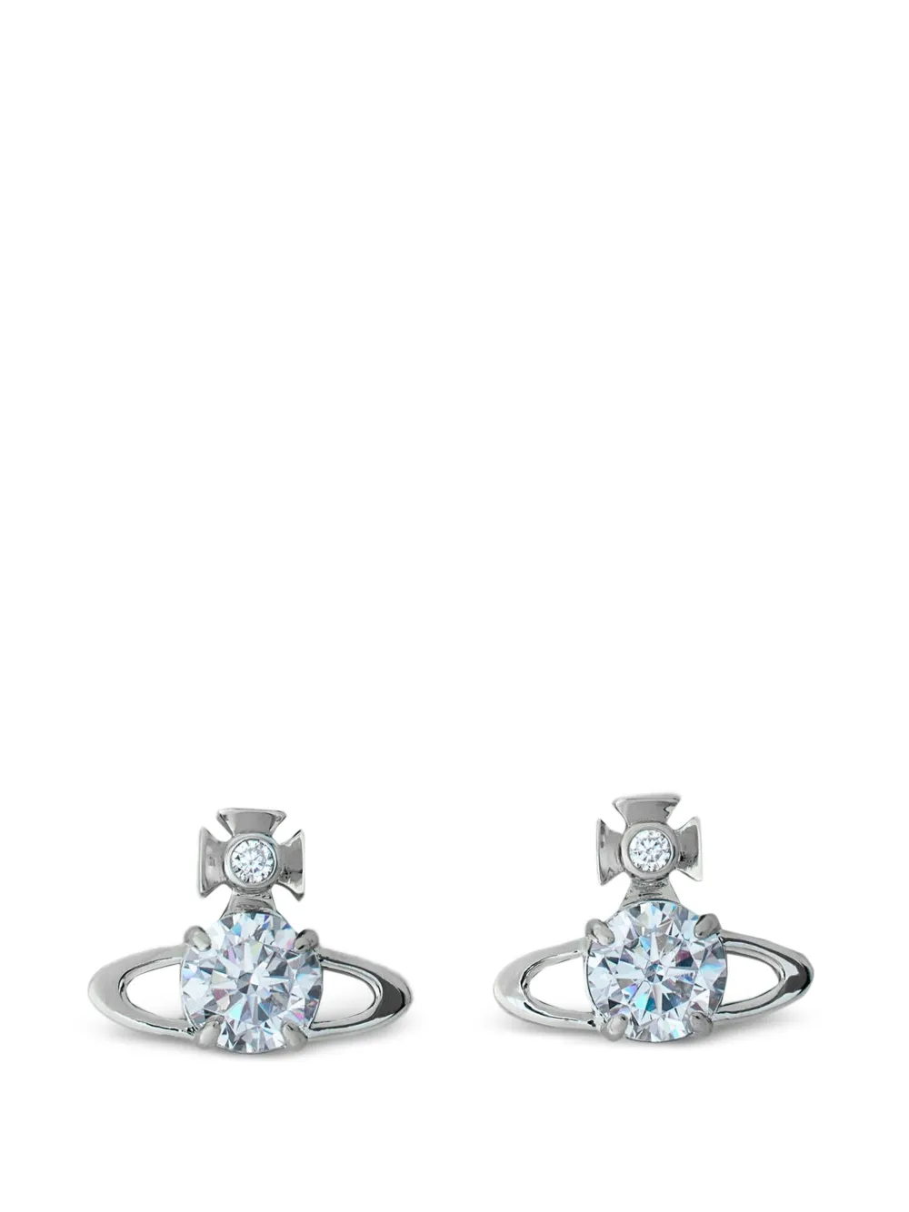 Vivienne Westwood Orb crystal stud earrings - Argento