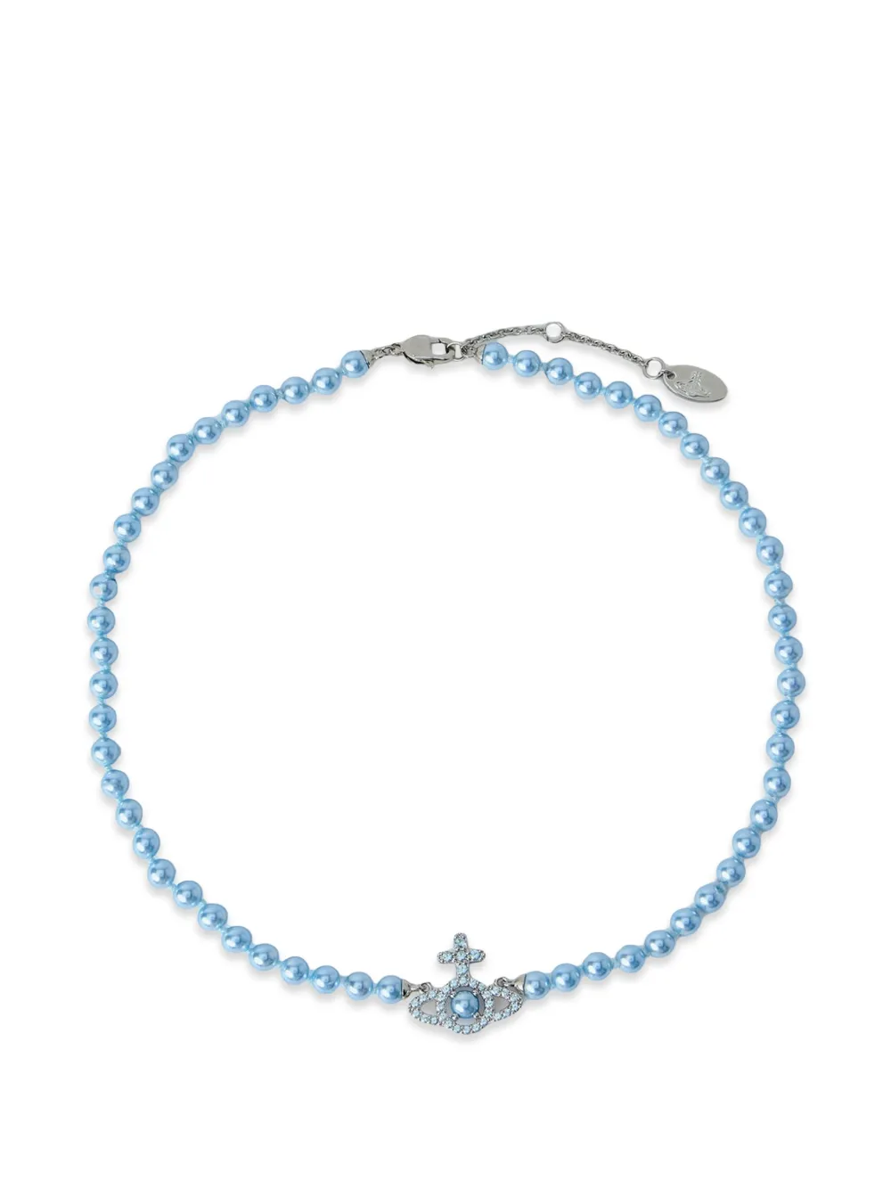 Vivienne Westwood orb pendant pearl necklace - Blu