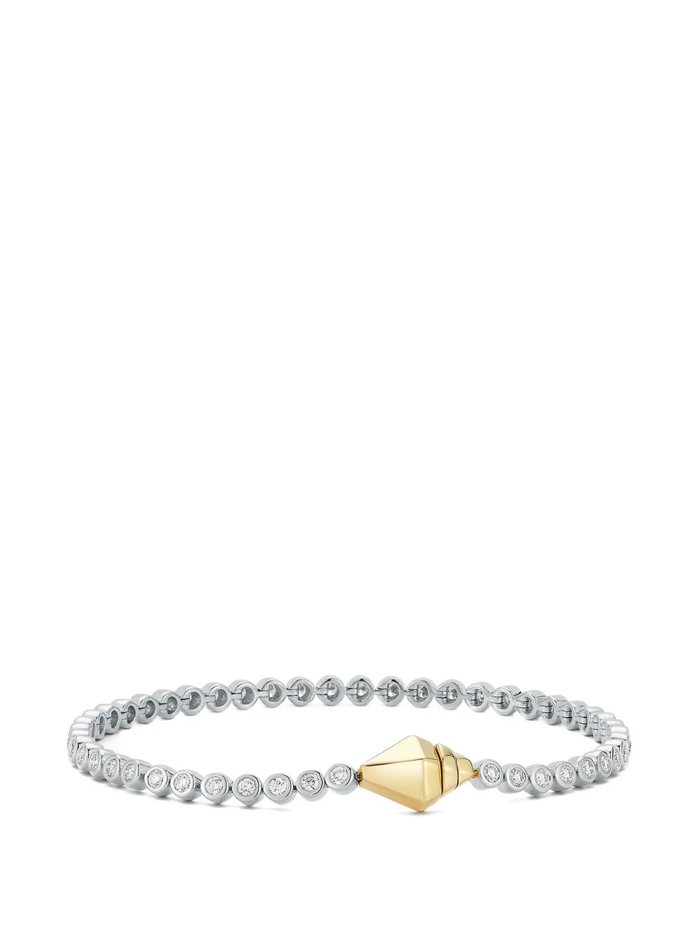 Walters Faith diamond-bezel classic clasp bracelet - Argento