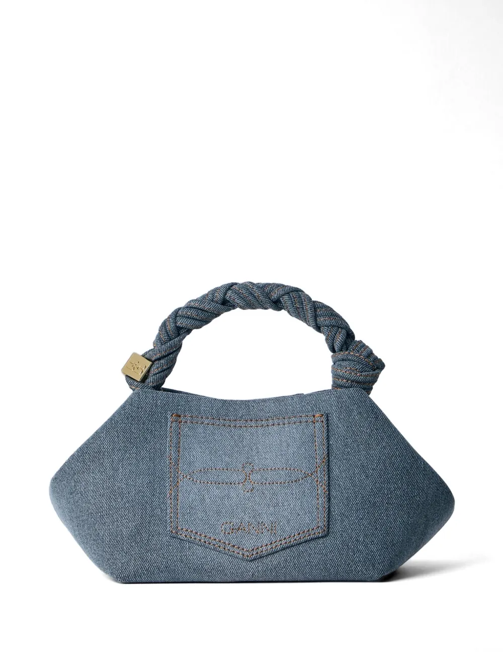 Twisted Handle Geometric Tote Bag
