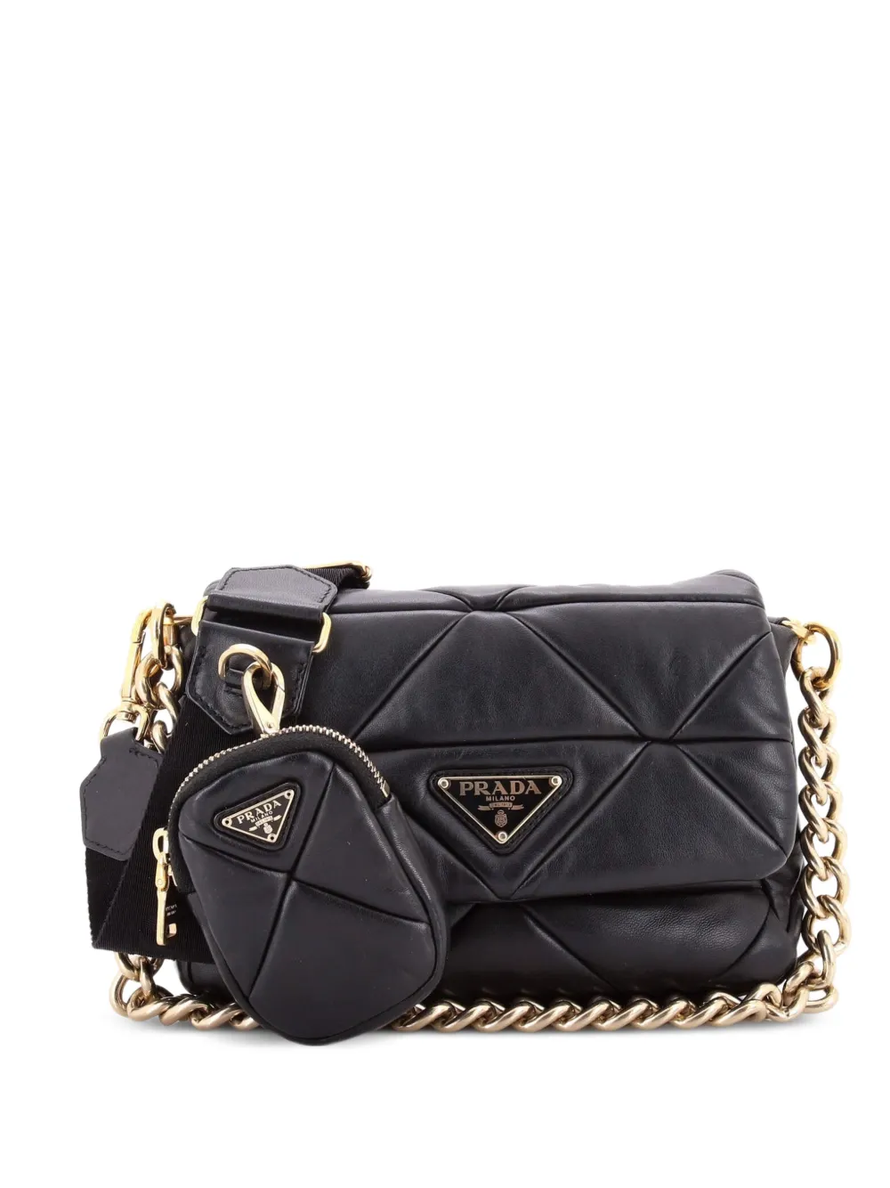 Prada Pre-Owned System Flap Quilted Nappa Leather Small shoulder bag - Nero