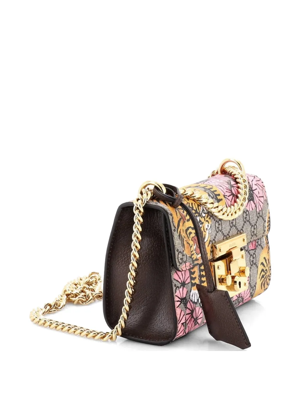 Gucci Pre-Owned Padlock Bengal Print GG Coated Canvas Small shoulder bag - Brown