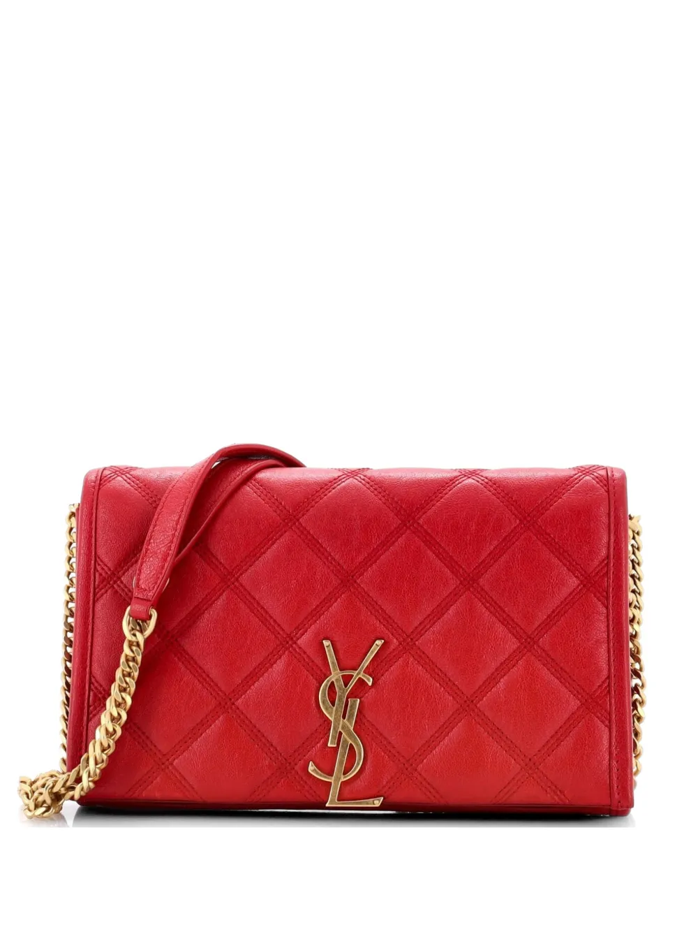 Saint Laurent Pre-Owned Becky Chain Wallet Quilted Leather shoulder bag - Rosso