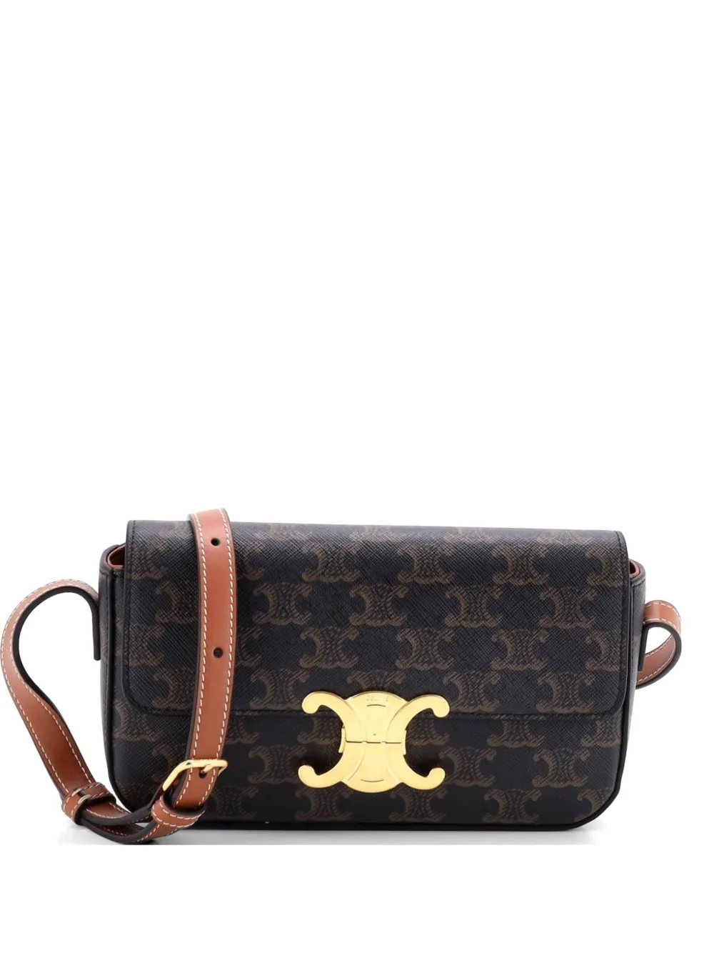 Celine Pre-Owned Triomphe East-West Triomphe Coated Canvas shoulder bag - Marrone