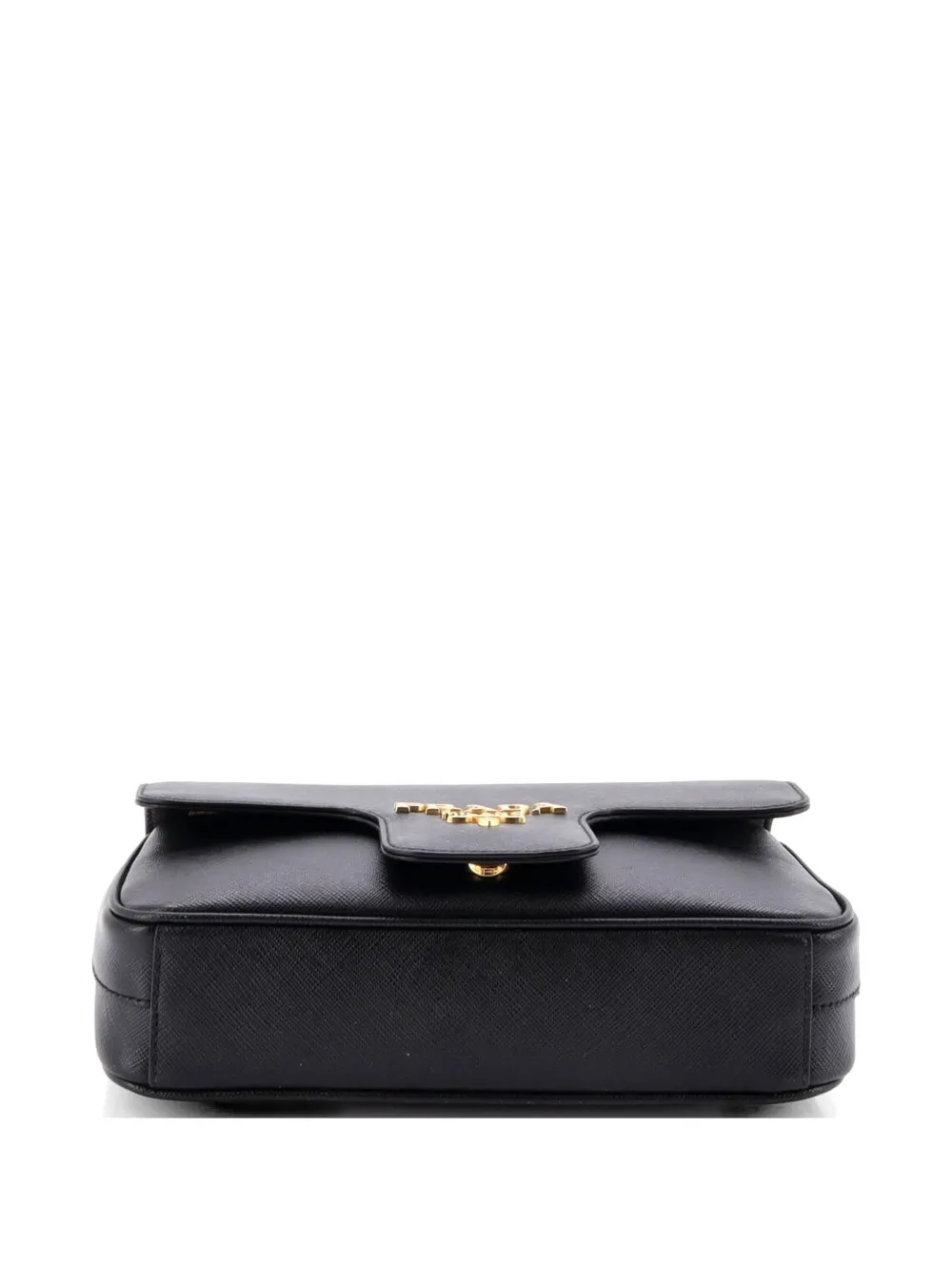 Prada Pre-Owned Pattina Flap Shoulder Bag Saffiano Leather Small crossbody bag - Nero